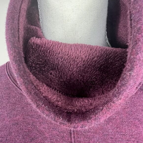 Athleta Plum Purple Cozy Karma Funnel Neck Sweatshirt Small Fleece Lined - Picture 4 of 16